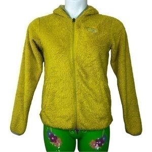 The North Face Jacket Womens Extra Small Yellow Full Zip Fleece Coat Adult Sz S